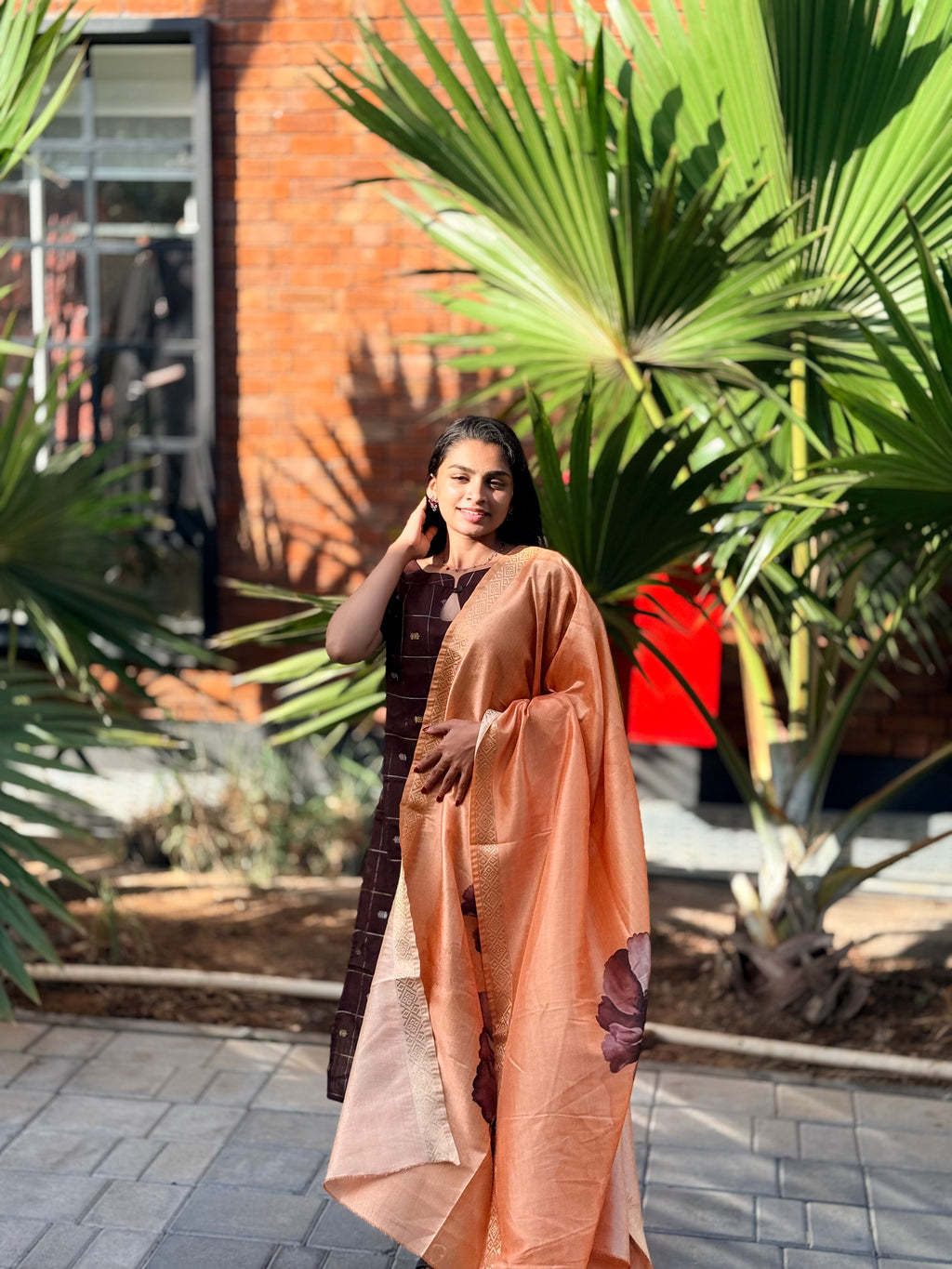 Mocha Zari Check