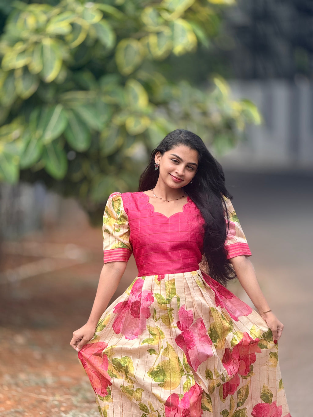 Roja Blush Rose Pleated Maxi