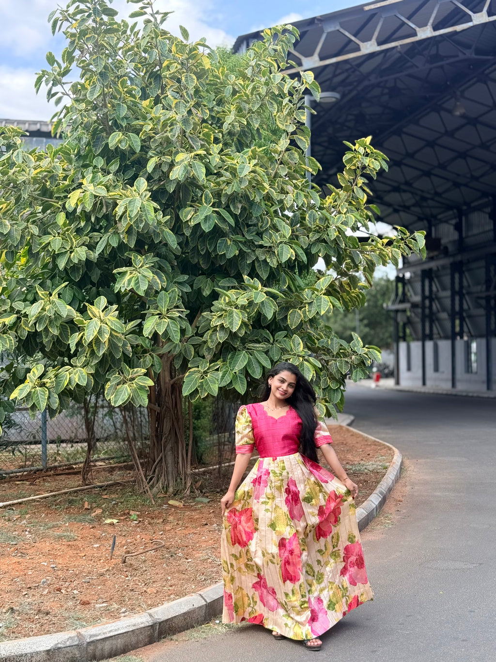 Roja Blush Rose Pleated Maxi